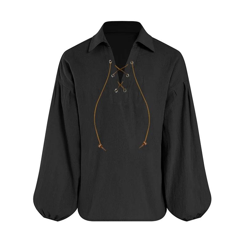Chemise de pirate médiévale pour garçons Bbalizko, hauts écossais Jacobite Renaissance à lacets pour