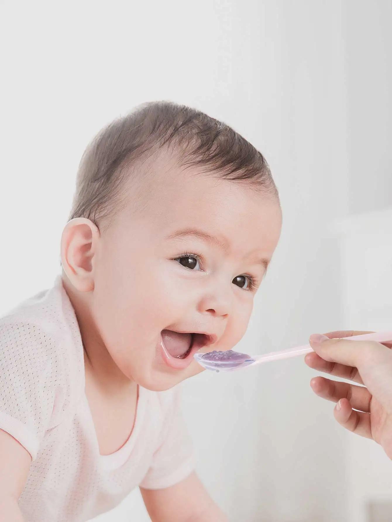 Cuillère d'apprentissage en Silicone pour bébé, 9 couleurs, motif étoile, grand petit ensemble de cu