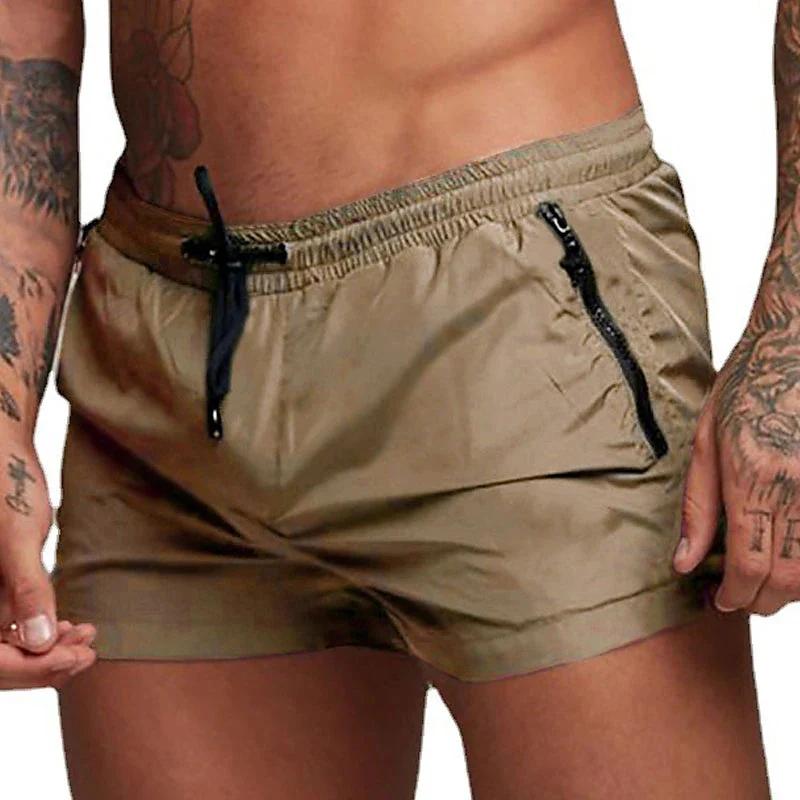 Short de course en plein air pour hommes, poche avec cordon de serrage, taille élastique, couleur un