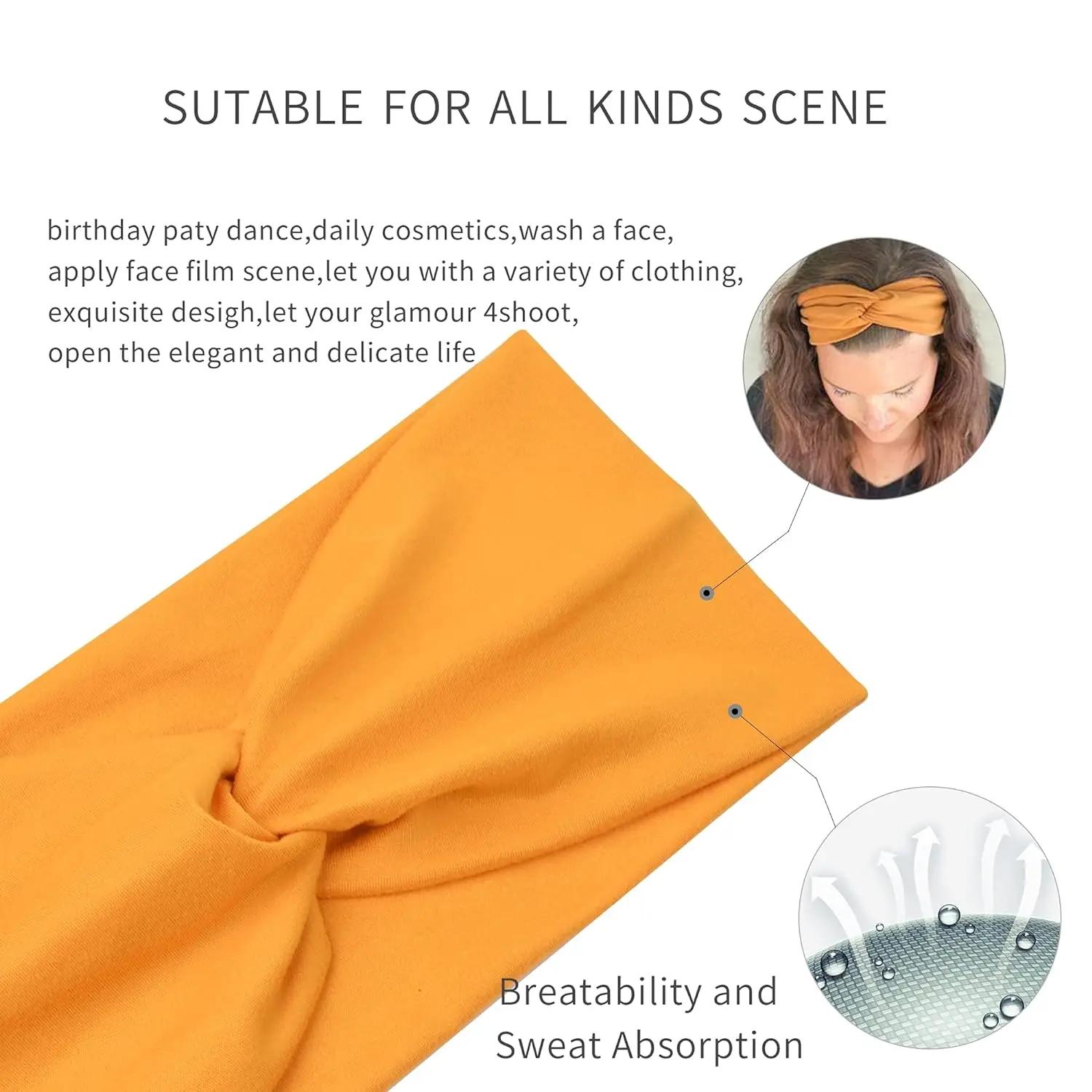 Bandeau de sport bohème européen et américain pour femmes, large, élastique, accessoires pour cheveu