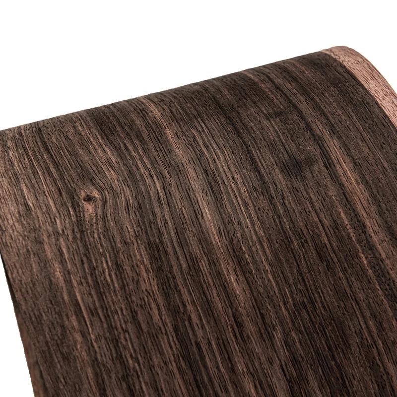 Placage en bois d'ébène indonésien noir véritable naturel pour meubles, environ d'épaisseur 0.5MM