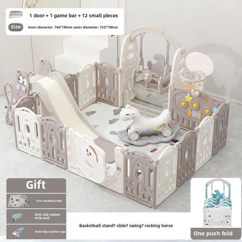 Parc pliable pour bébé avec toboggan, centre d'activité d'escalade, clôture de sécurité intérieure p
