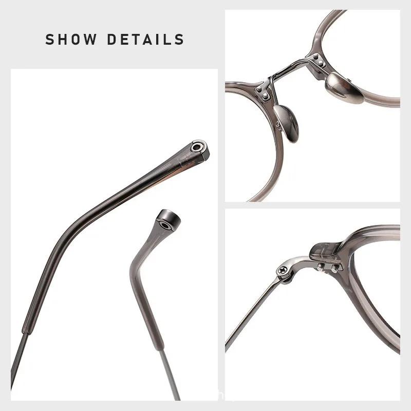 Lunettes rétro à monture ovale ultralégère, montures en acétate de titane pur, lunettes de styliste