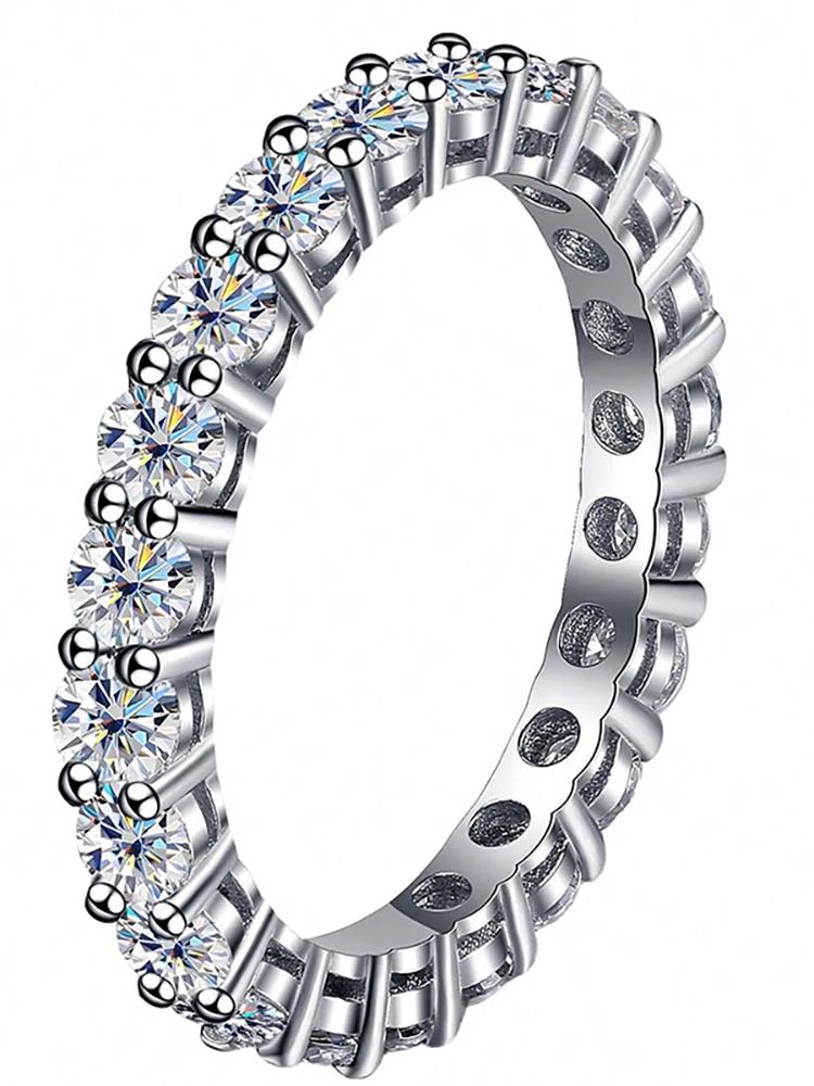 Bague classique en argent Sterling 925 pour femmes, bague simple en Zircon à une rangée, fiançailles