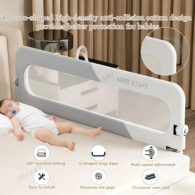 Barrière de lit en forme de L à un seul côté IMBABY | Barrière de sécurité pliable pour bébé sans
