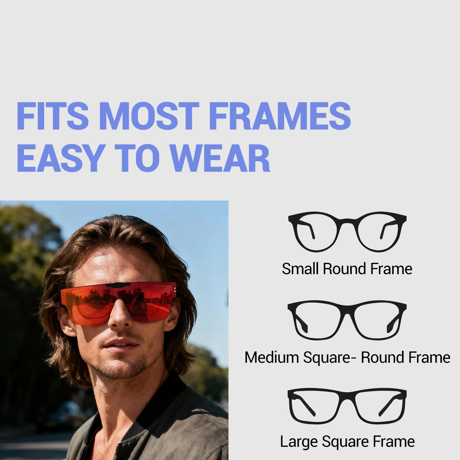 Lunettes de soleil sport KAPVOE à verres relevables pour hommes, photochromiques, adaptées au cyclis