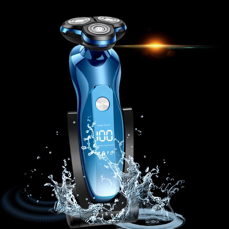Rasoir électrique ZOZEN, tondeuse à barbe rechargeable avec interrupteur tactile, machine à raser et