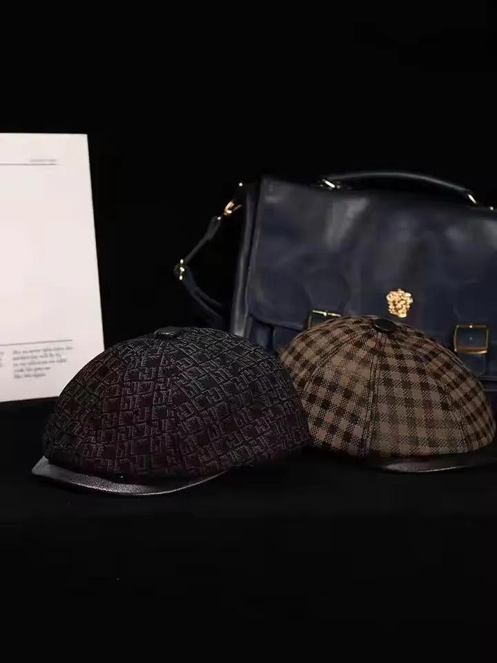 Nouveau chapeau Boina en cuir véritable daim mat béret en peau de mouton chaud hiver coton hommes re