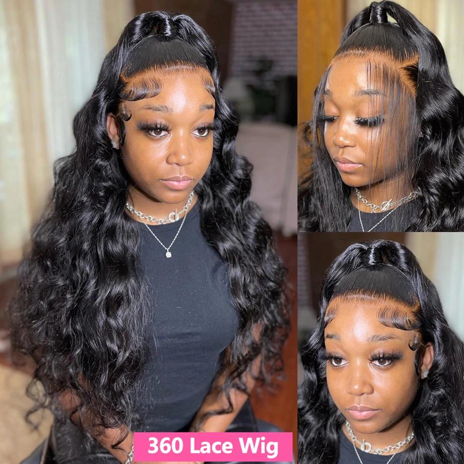 Perruque Lace Front Wig 360 naturelle Body Wave, cheveux humains, pre-plucked, bling, 4x4, 13x4, 32/