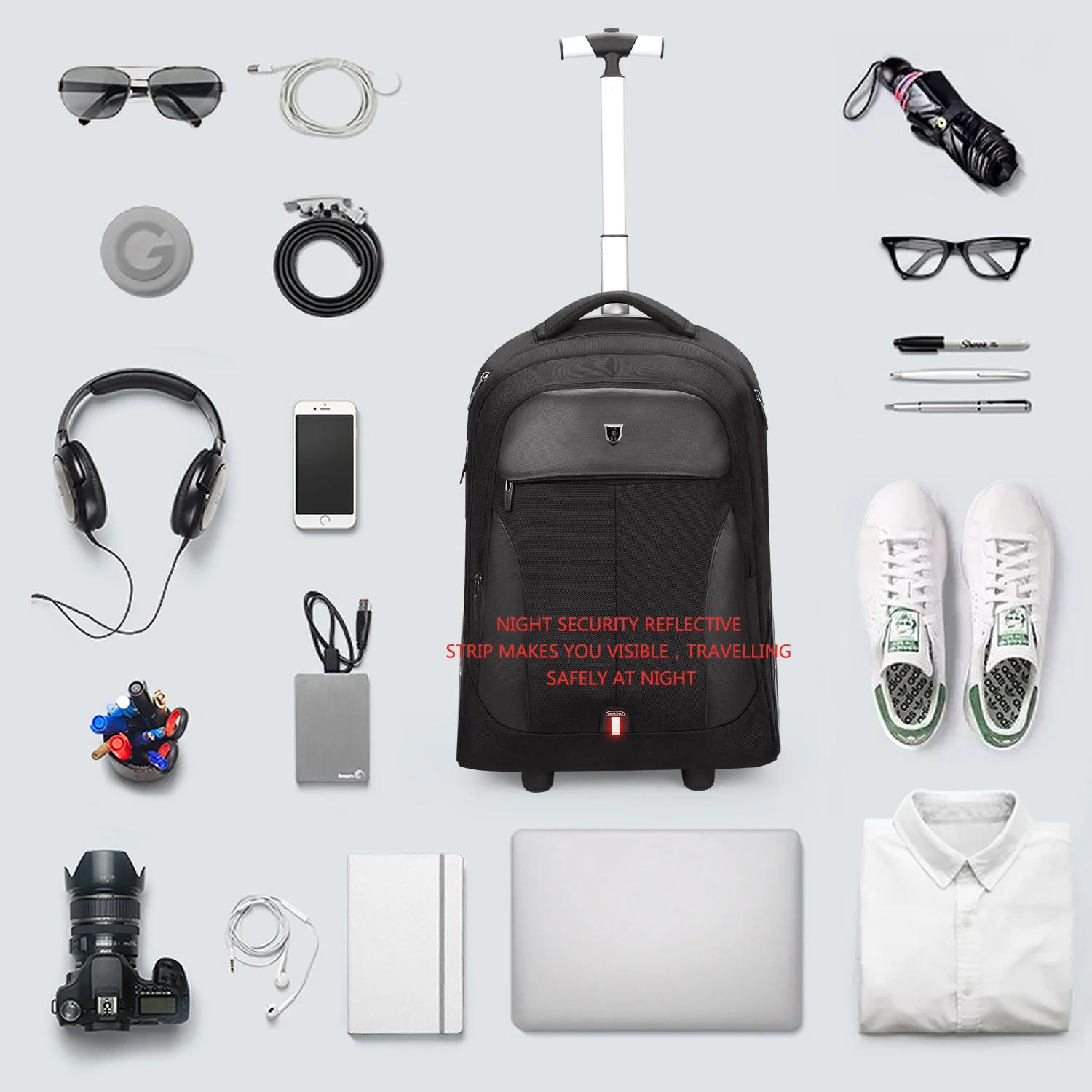 Sac à dos à bagages roulants de 20 pouces avec roulettes, valises de voyage, sacs à roulettes de gra