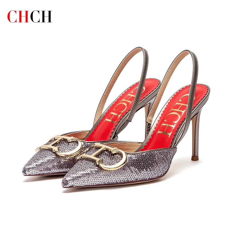 CHCH femmes talons hauts 2025 pointe pointue destin bout fermé talons à lanières Sexy mariage robe d