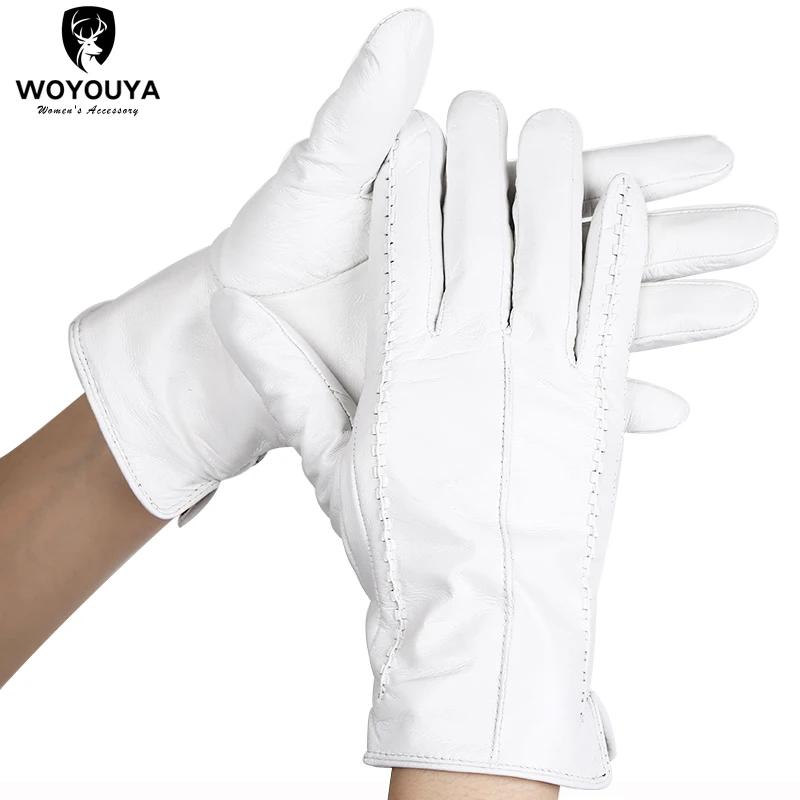 Gants en cuir blanc à la mode gants en cuir confortables femmes gants en cuir pour femmes de qualité