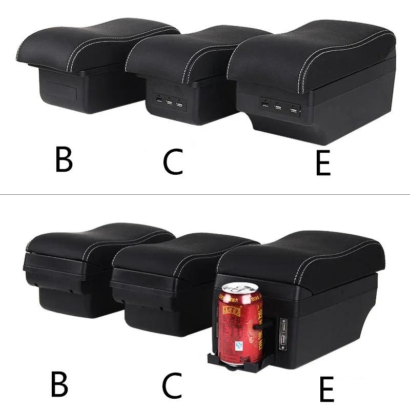 Boîte d'accoudoir de voiture, boîte de Modification de stockage de Console centrale, accessoires USB
