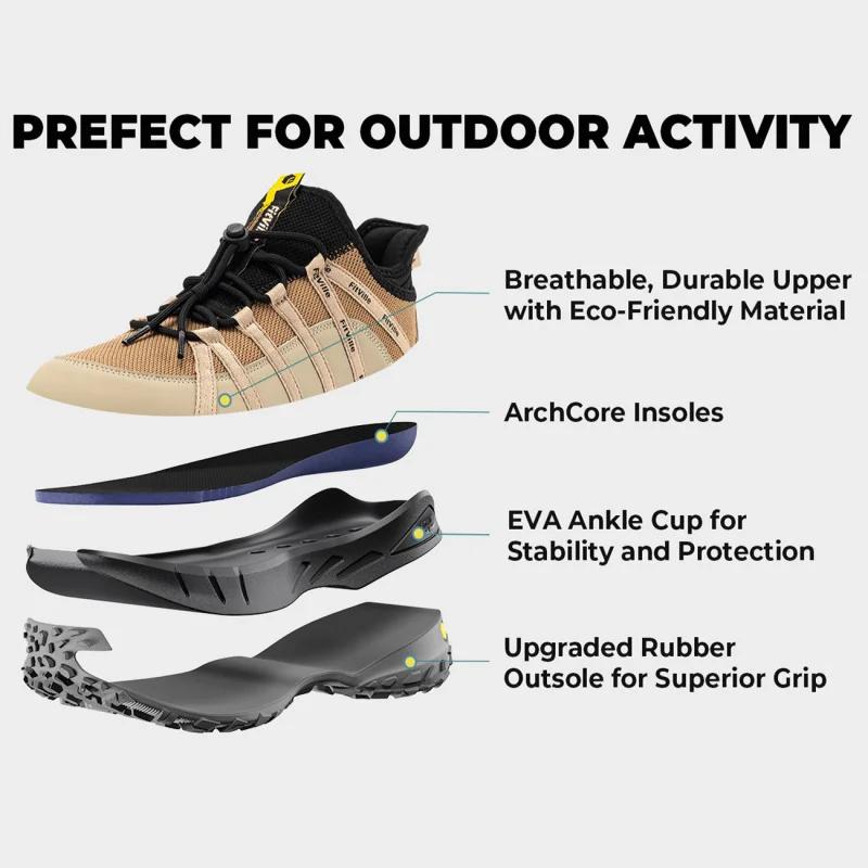 Chaussures de randonnée FitVille pour hommes, larges, à enfiler, pour la marche en extérieur, avec s