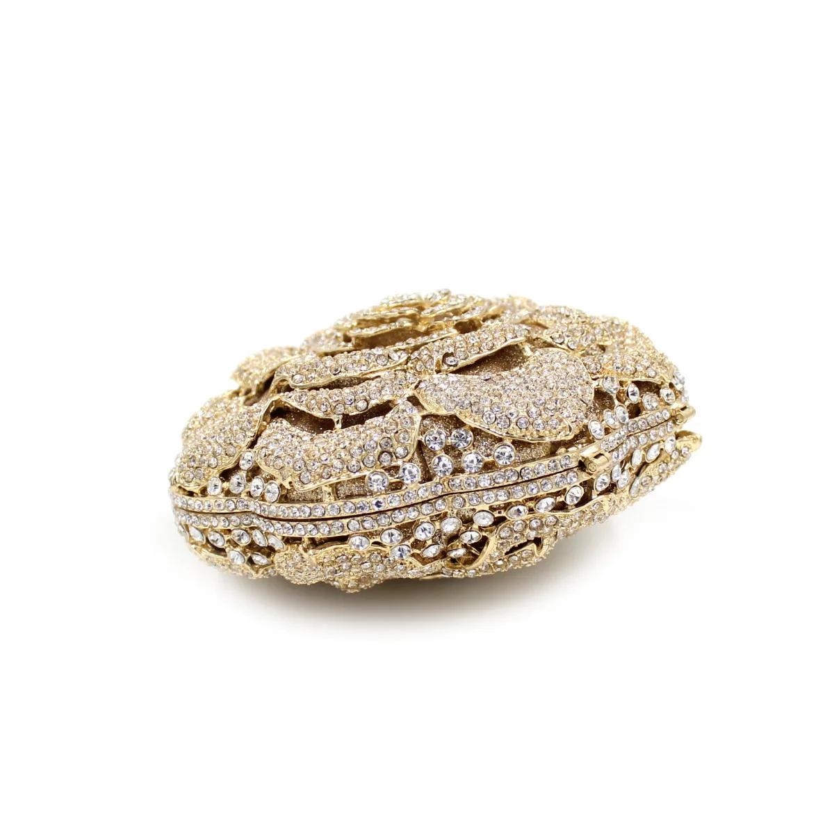 Élégant Rose mariage mariée sac à main strass sac femmes luxe brillant fête pochette sac à main conc