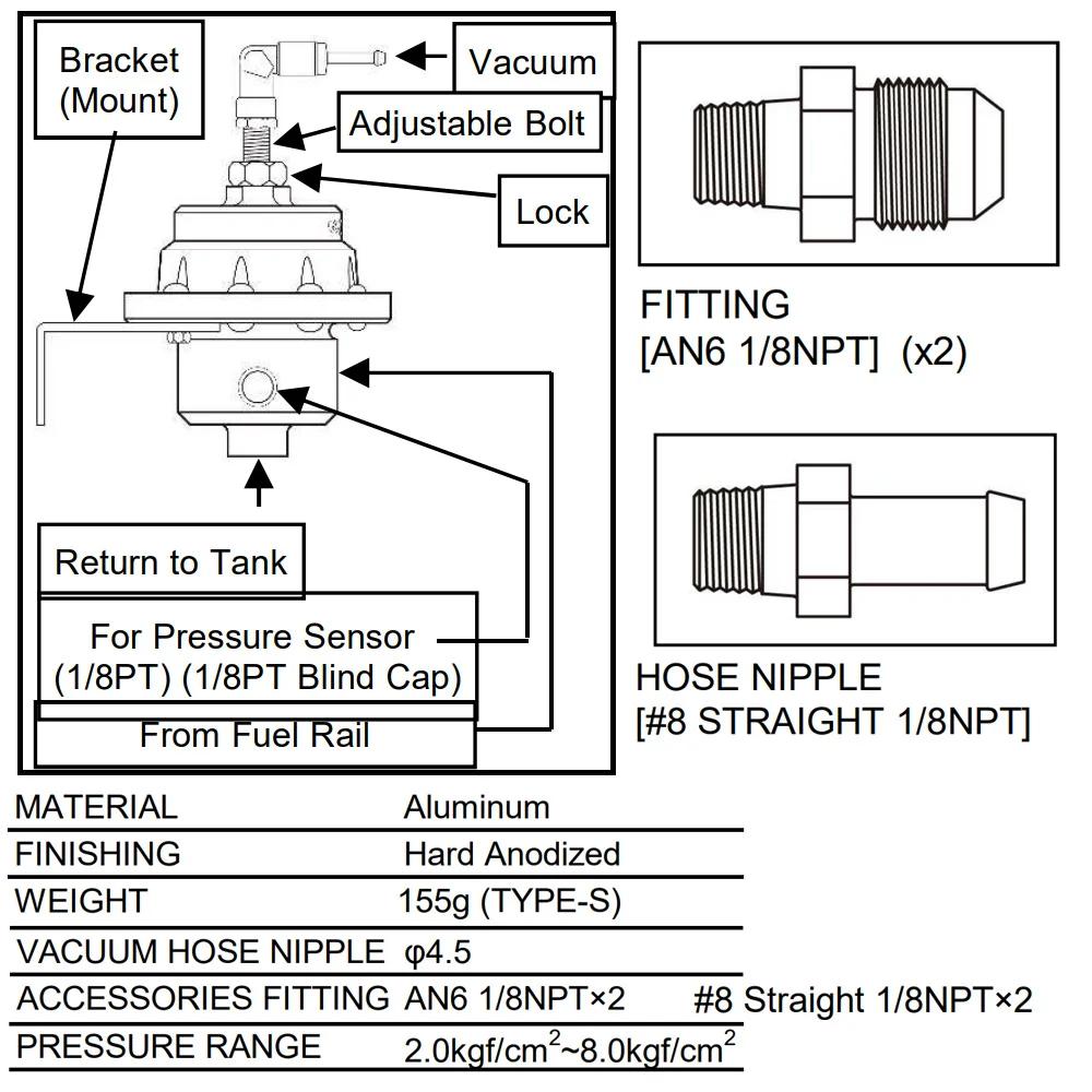Régulateur de pression de carburant réglable, accessoires de voiture, réaménagement de véhicule, com