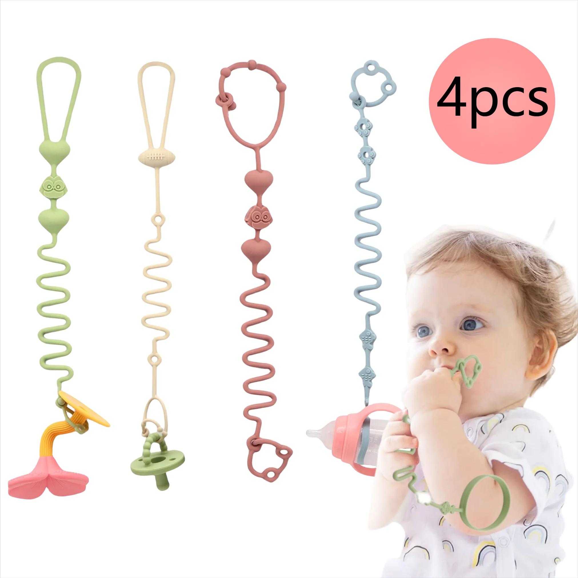 Chaîne de sucette réglable en Silicone, jouets de dentition, adaptés à une chaise haute, au berceau,
