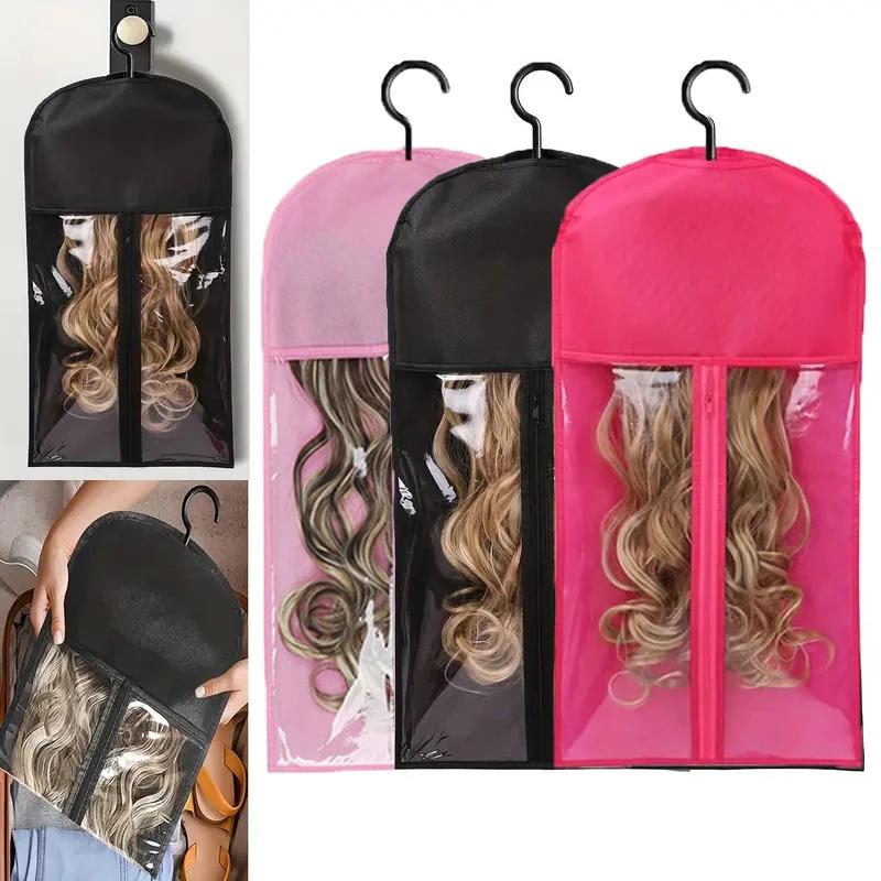 Sacs de rangement crochets transparents anti-poussière, conception Portable pour Salon, usage domest
