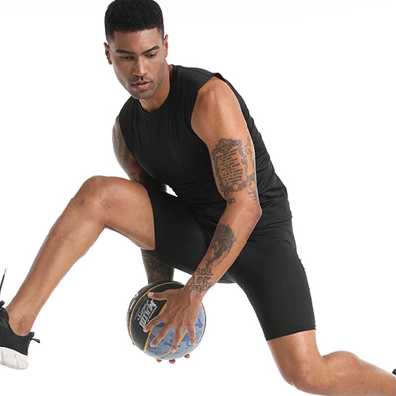 Débardeur de Compression pour hommes, chemise de gymnastique sans manches, séchage rapide, solide, v