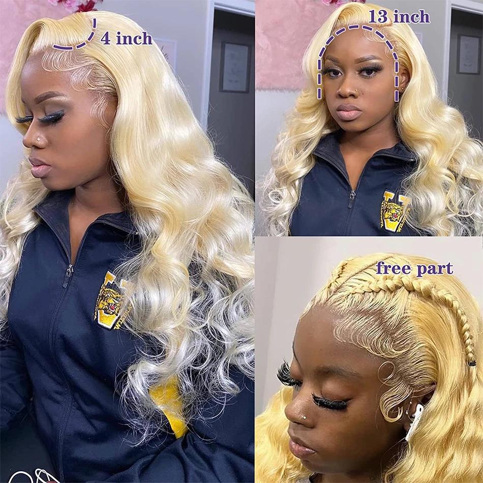 Wiggogo Blonde dentelle avant perruque perruque de cheveux humains 613 Hd dentelle frontale perruque