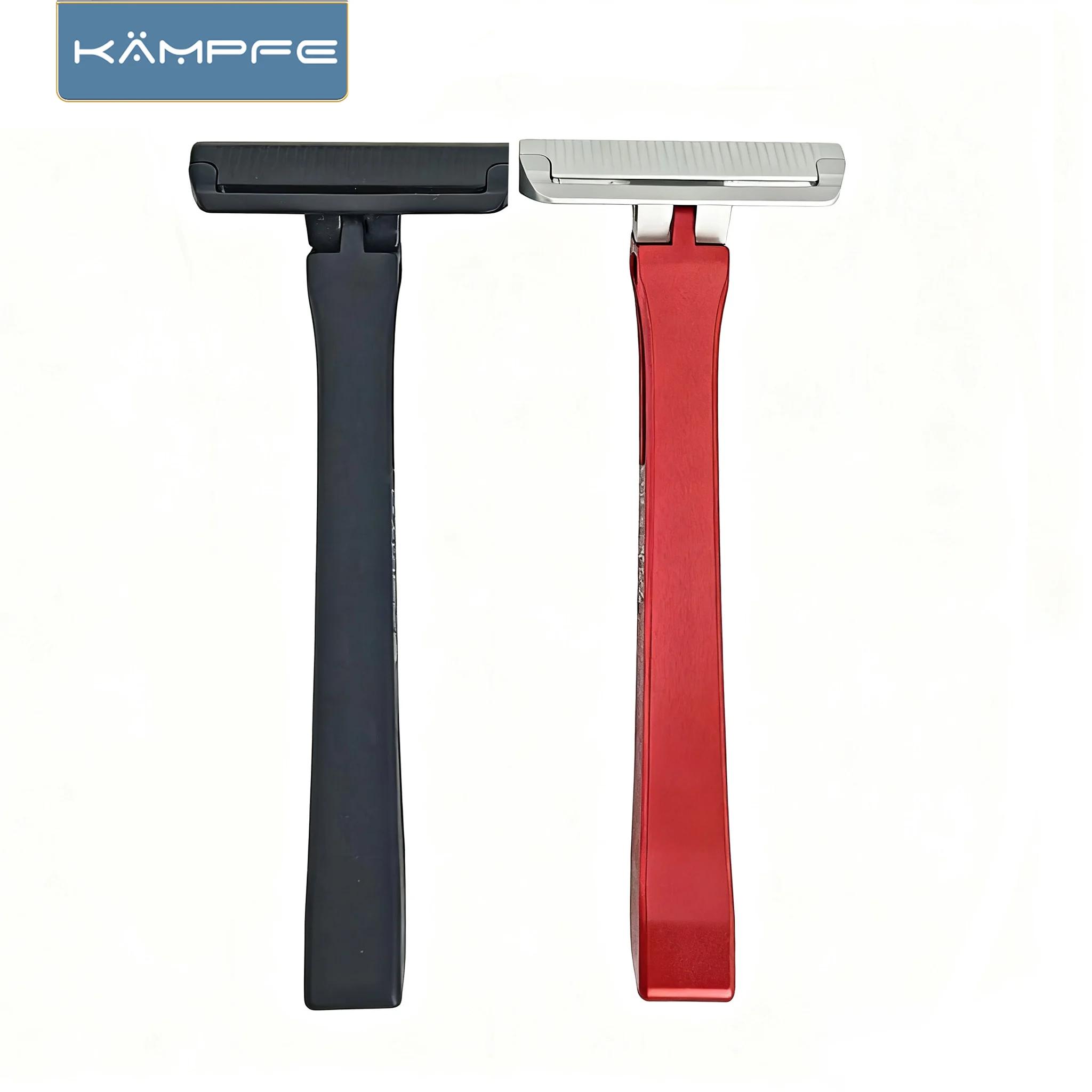 Rasoir manuel à lame simple KAMPFE Traditional K25 en aluminium, rasoir de voyage portable pour homm