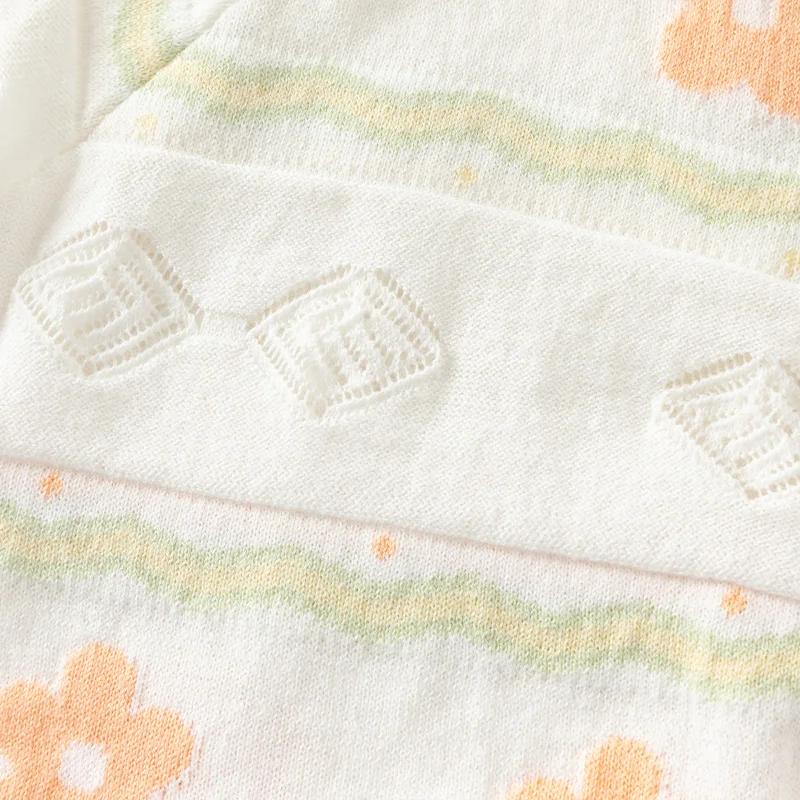 MACSpring-Cardigan en tricot floral pour filles, pull pour enfants, pull pour bébé, haut décontracté