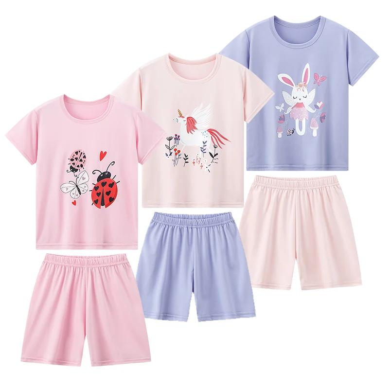 Ensemble 2 pièces d'été pour enfants, confortable et polyvalent, mignon, à manches courtes, pour gar