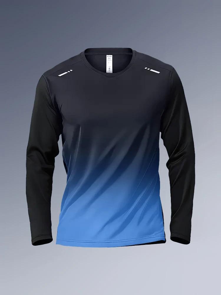 T-shirt à manches longues pour hommes, vêtements de Fitness, printemps-automne, vêtements à séchage
