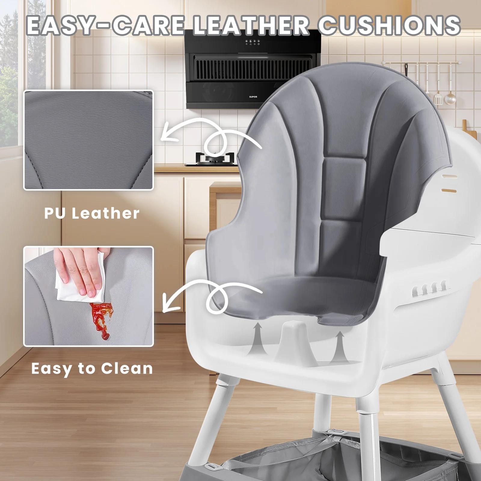 Chaise haute convertible pour bébé, chaise pour tout-petit et siège rehausseur pour repas, avec plat