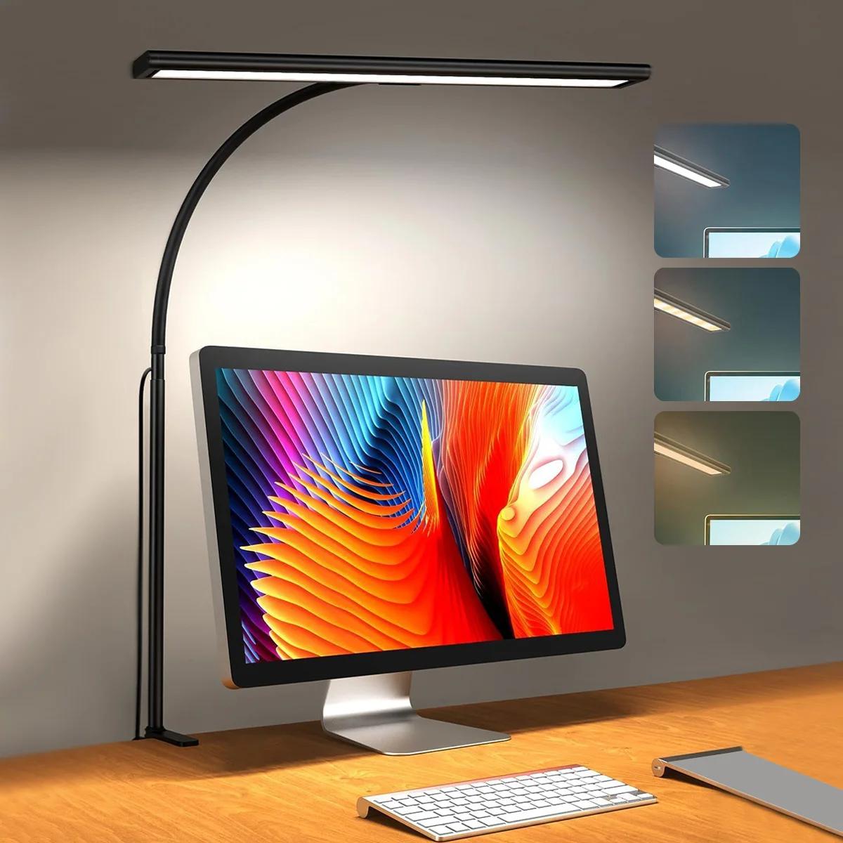 Lampe de bureau LED à col de cygne flexible réglable, lampe de bureau attentive pour les yeux, grada