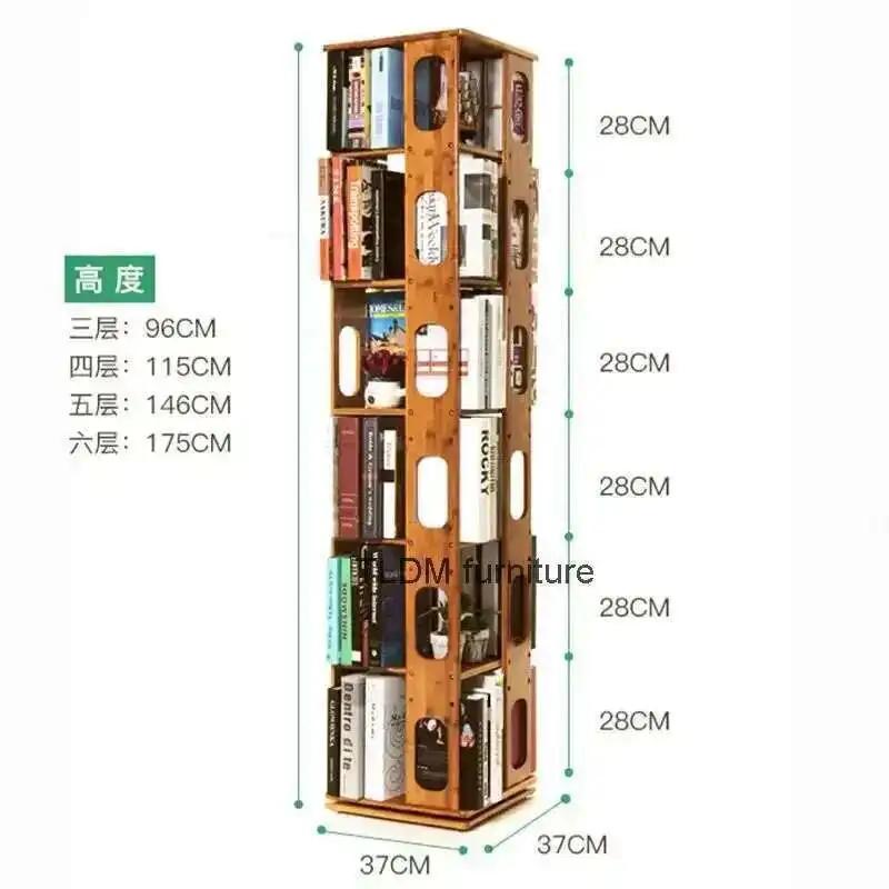 Bibliothèques rotatives simples, étagère à 360 degrés, meubles de salon, bibliothèques modernes au s