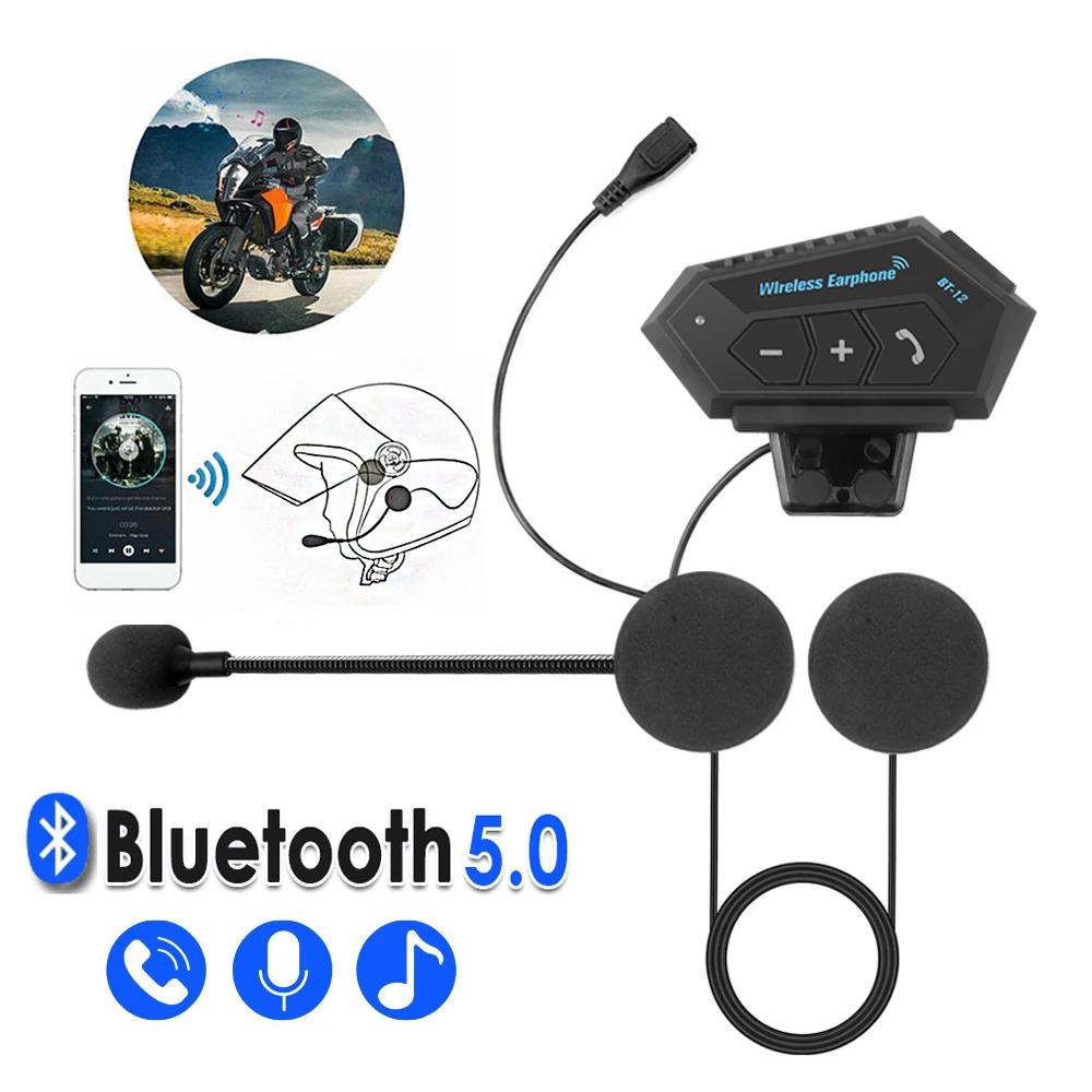 Casque de moto BT, Kit d'appel mains libres sans fil, stéréo, Anti-interférence, étanche, lecteur de