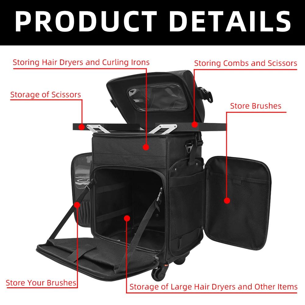 Pro Beauty Organizer Trolley Case-maquillage/coiffeur/barbier boîte à outils multifonctionnelle avec