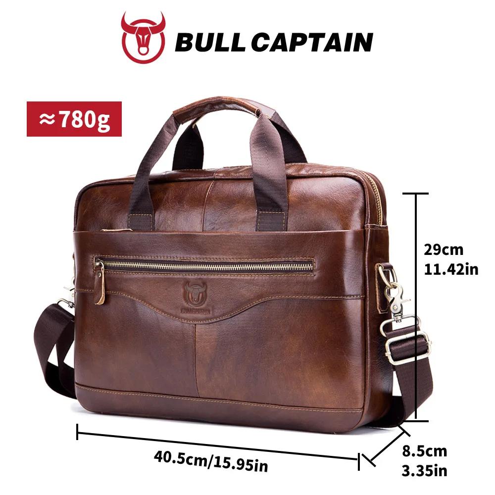 BULLCAPTAIN-Sac à Main en Cuir group pour Homme, Sacoche pour Bombes, Ordinateur Portable de 14 Pouc