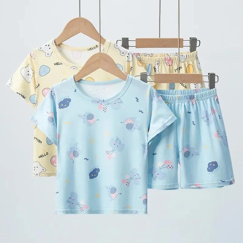 Vêtements d'été pour enfants, Short à manches courtes, costume 2 pièces pour garçons et filles, cost
