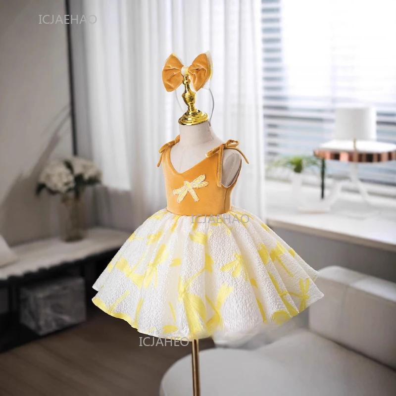 Robe de soirée pour filles, style princesse, blanche, pour anniversaire, récital de piano, événement