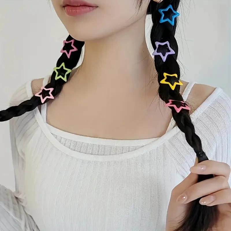 Pinces à cheveux en alliage en forme d'étoile, 20/50 pièces, Style rétro élégant, léger, Design ajou