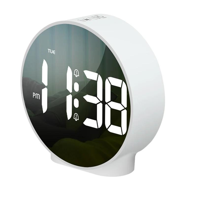 Réveil numérique LED de bureau, horloge électronique de voyage, double alarme 12/24H, affichage de l