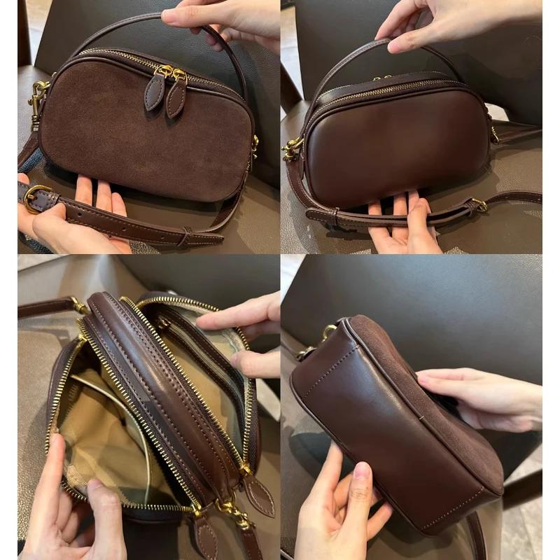 Sac à main en cuir de vachette véritable pour femme, sac à bandoulière pour femme, haute qualité, de