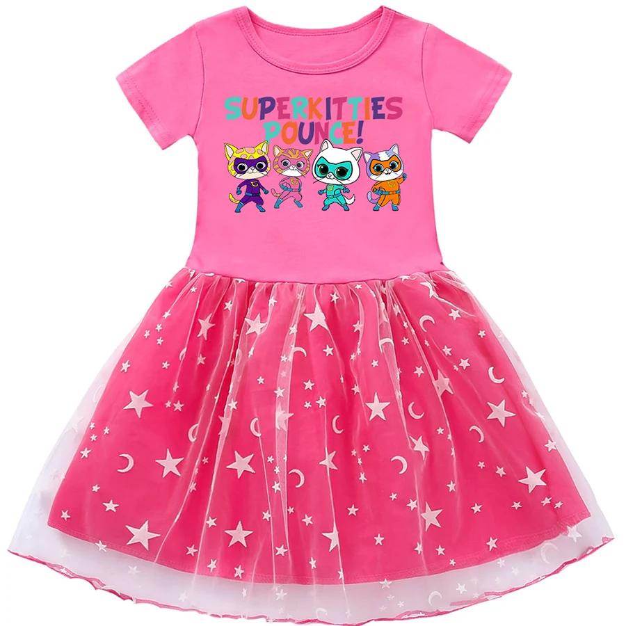 Vêtements d'extérieur Super Kitties, robe de princesse pour filles, tenues pour bébés filles, robes