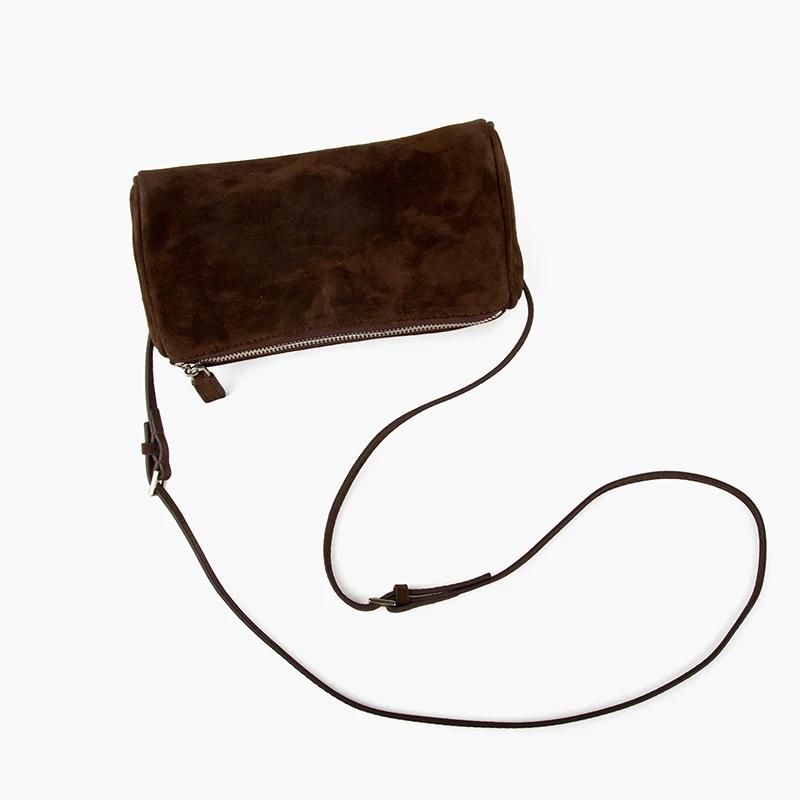 Donna-in – sac à main en daim de première couche pour femmes, en peau de mouton, en cuir véritable a