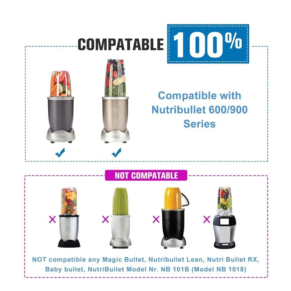 Lot de 2 Pièces de Rechange Gris Compatible avec les Mélangeurs NutriBullet 600W 900W NB-101B NB-201