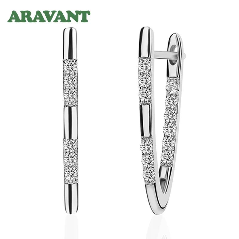 Aravant 925 argent 18K or cubique zircone boucles d'oreilles pour les femmes bijoux de mode