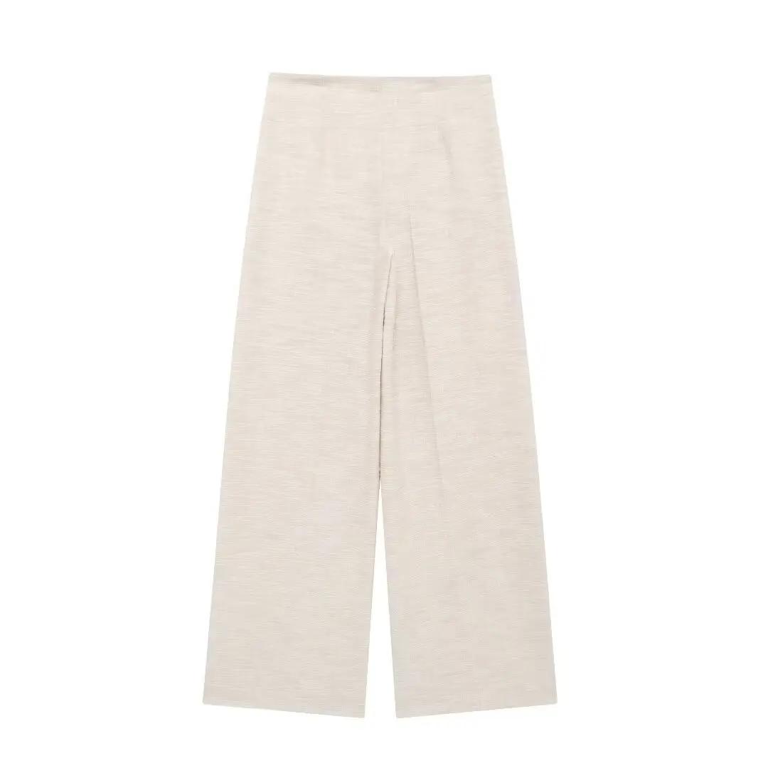 DUOPERI femmes mode 2 pièces ensembles kaki dos nu fermeture éclair hauts Corset et pantalons à jamb