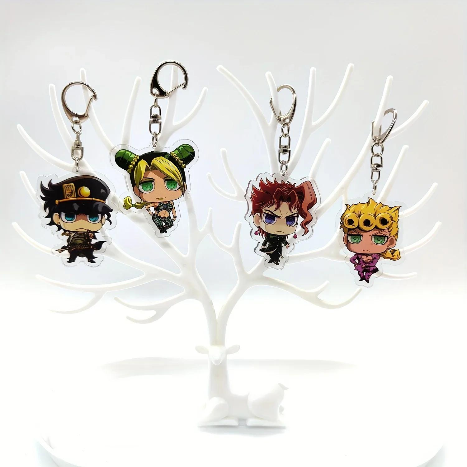 5/8 pièces/ensemble Anime JOJO Bizarre aventure porte-clés porte-clés pour accessoires mignon sac pe