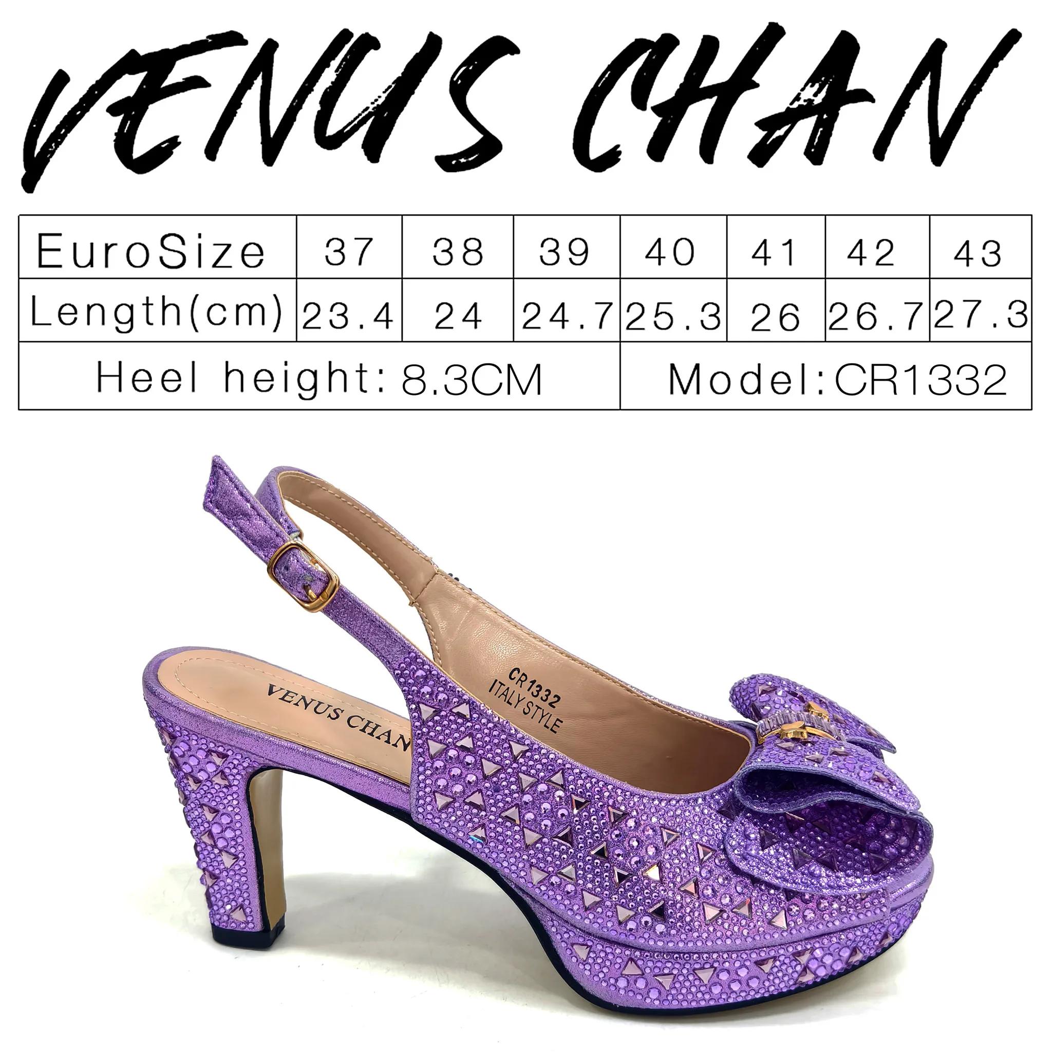 Ensemble de sandales à talons hauts et sac assorti en strass violet clair chic pour femme – Chaussur