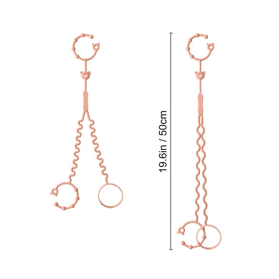 Chaîne de sucette pour bébé, 1 pièce, avec 2 Clips, chaîne de biberon réglable en Silicone, anneau d
