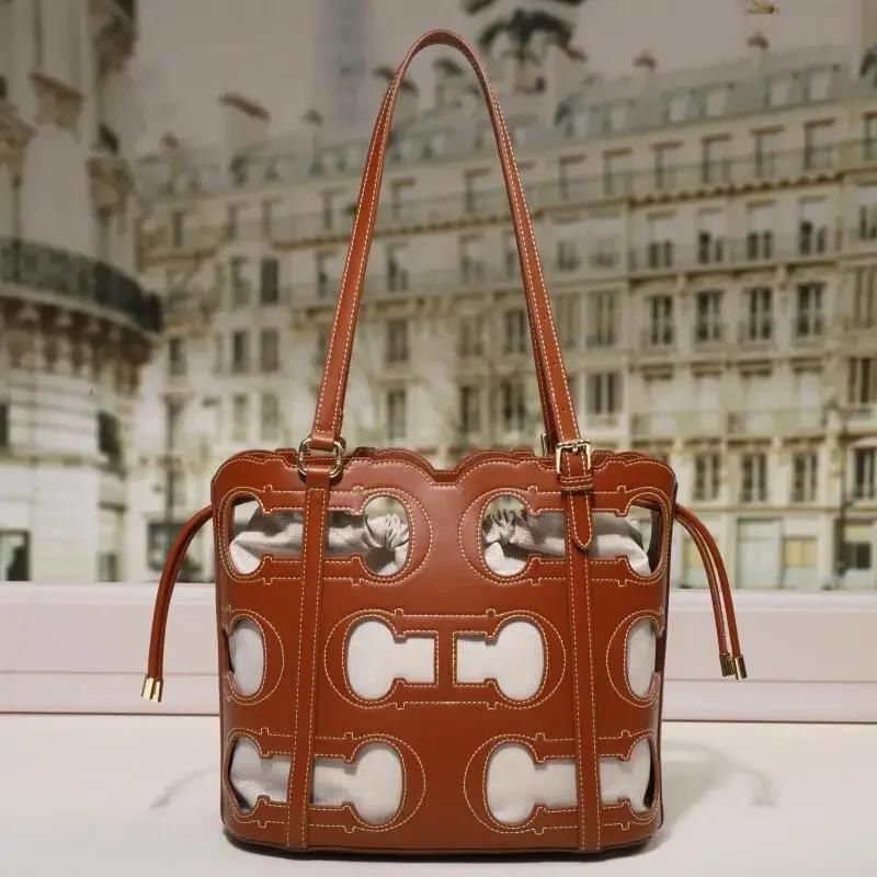 CH – sac à main de marque haut de gamme pour femmes, ajouré, grande capacité, Simple, à bandoulière,