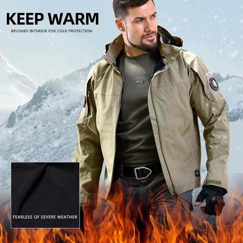 HAN WILD-Veste Softshell Coupe-Vent pour Homme, Manteau Thermique de Randonnée, Vêtements d'Escalade