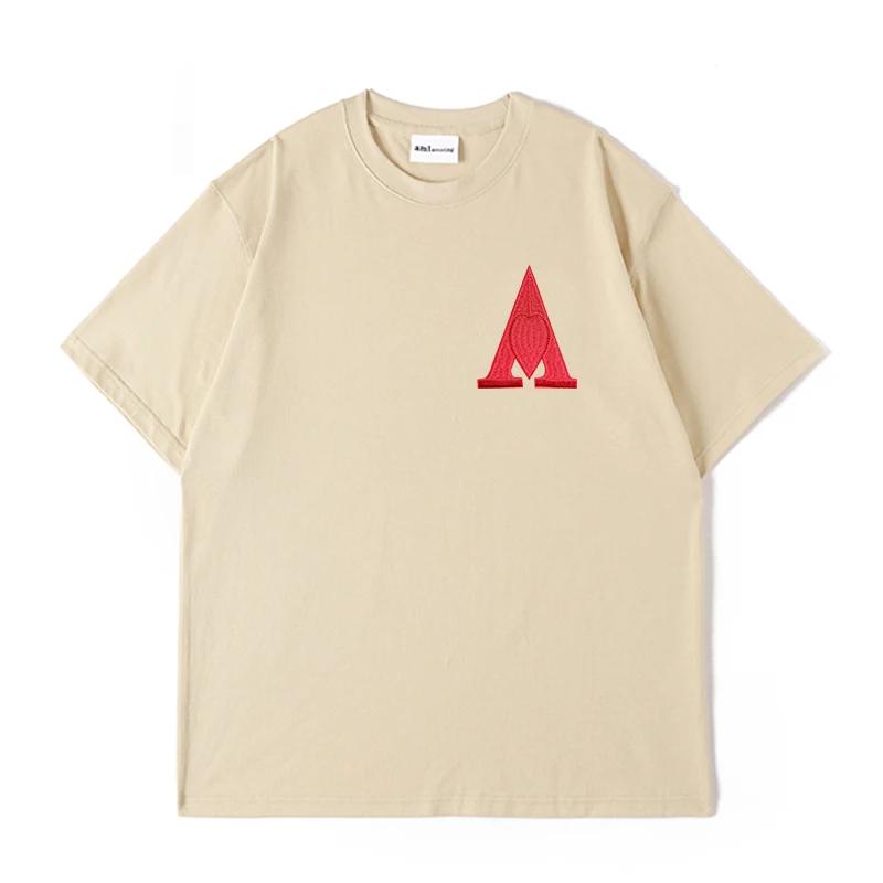 AMI AMORING nouveau en forme de coeur une broderie décontracté coton coupe ample hommes et femmes ha